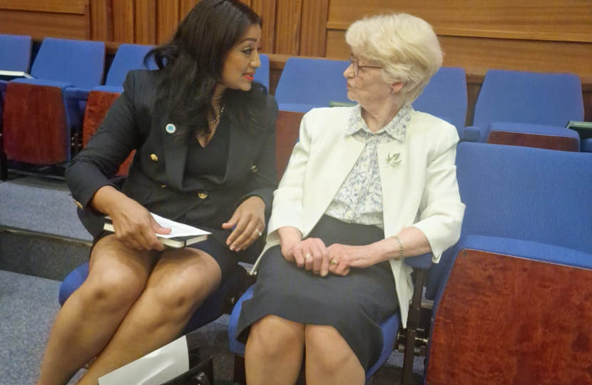 Pinder with Christa Rennie, General Secretary of the Women's Federation for World Peace